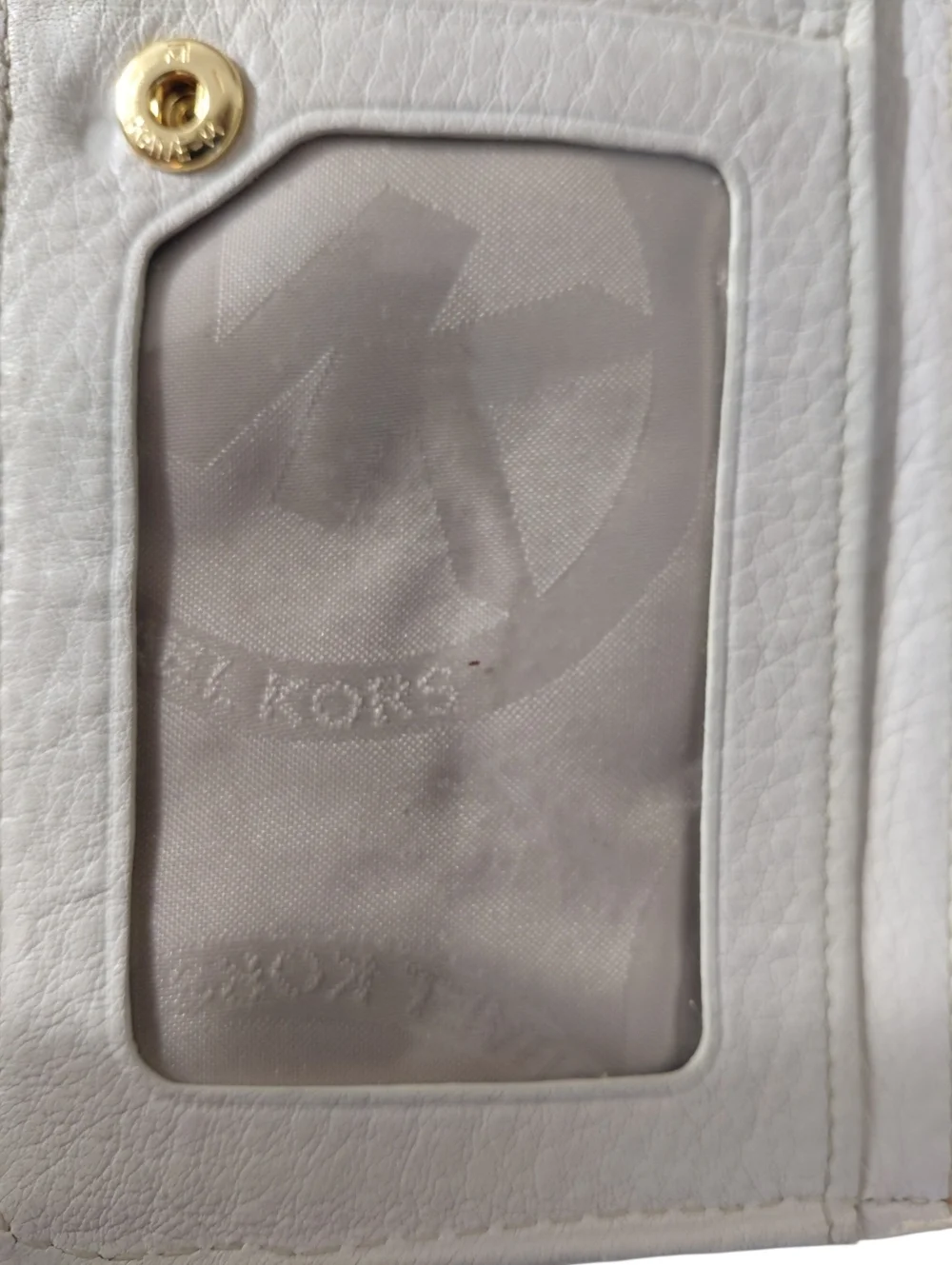 Michael Kors White Leather Snap Continental Wallet